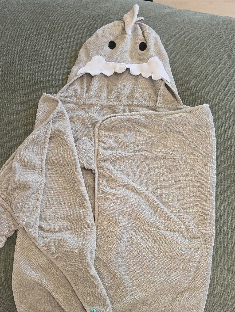 Kids Shark Hooded Towel Wrap - Gray